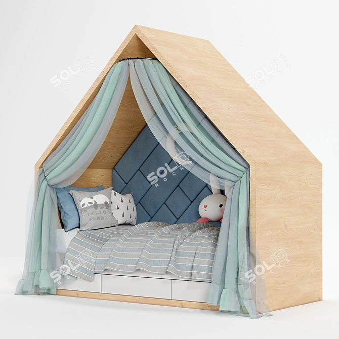 Dreamy Haven Kids Room Bed 3D model image 2