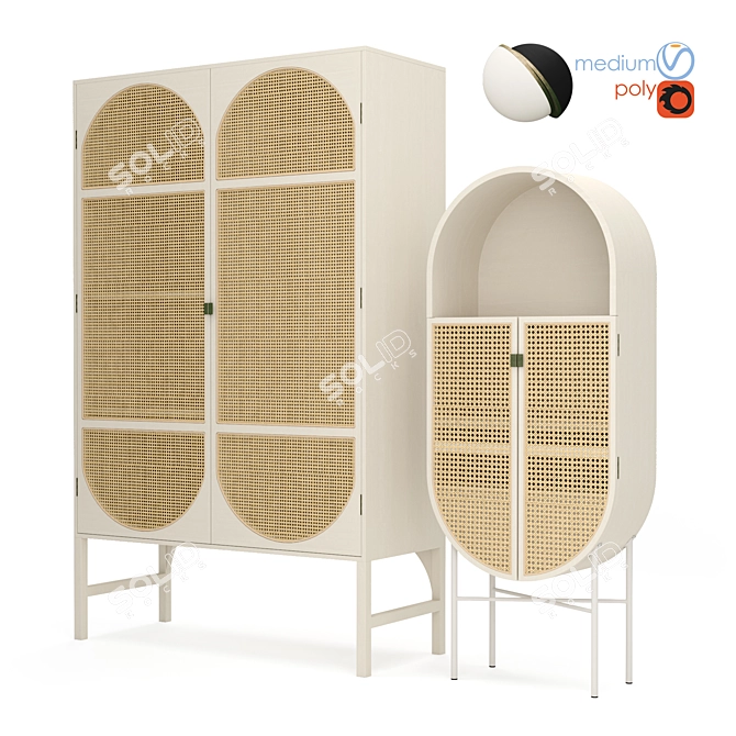 Woven Texture Cupboard 3D model image 1