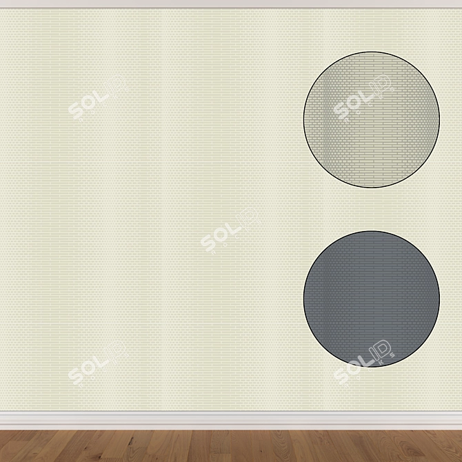 Seamless Wallpaper Set - 3 Colors 3D model image 1