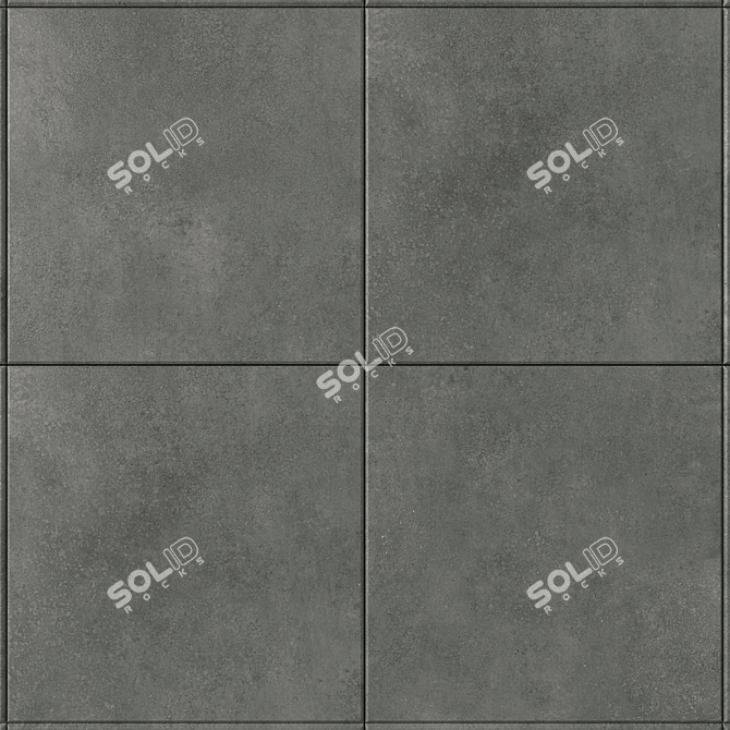 Anthracite Concrete Wall Tiles: Lupus Collection 3D model image 2