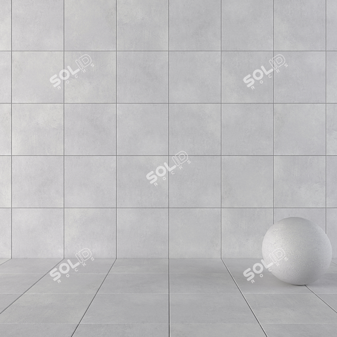 LUPUS Gray Concrete Wall Tiles 3D model image 1