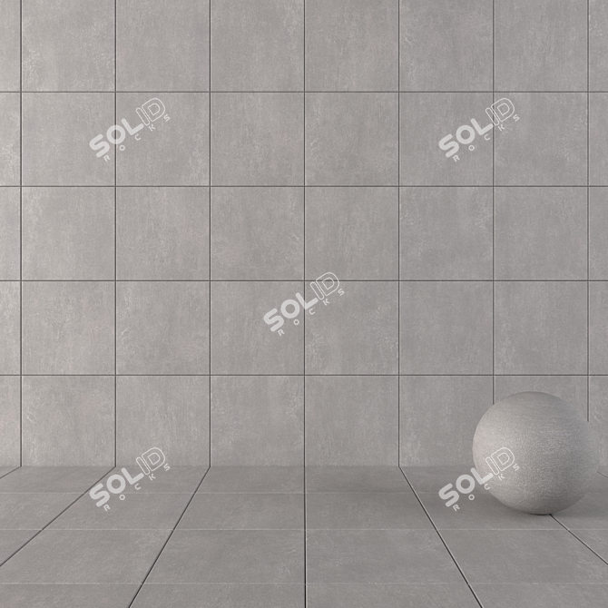 Praga Fume Concrete Wall Tiles: Modern and Versatile 3D model image 1