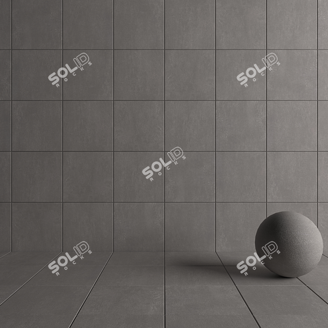 Praga Fume Concrete Wall Tiles: Modern and Versatile 3D model image 4