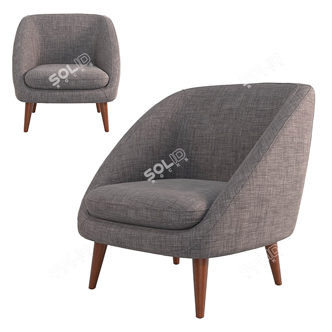 Sleek Semeon Armchair 3D model image 6