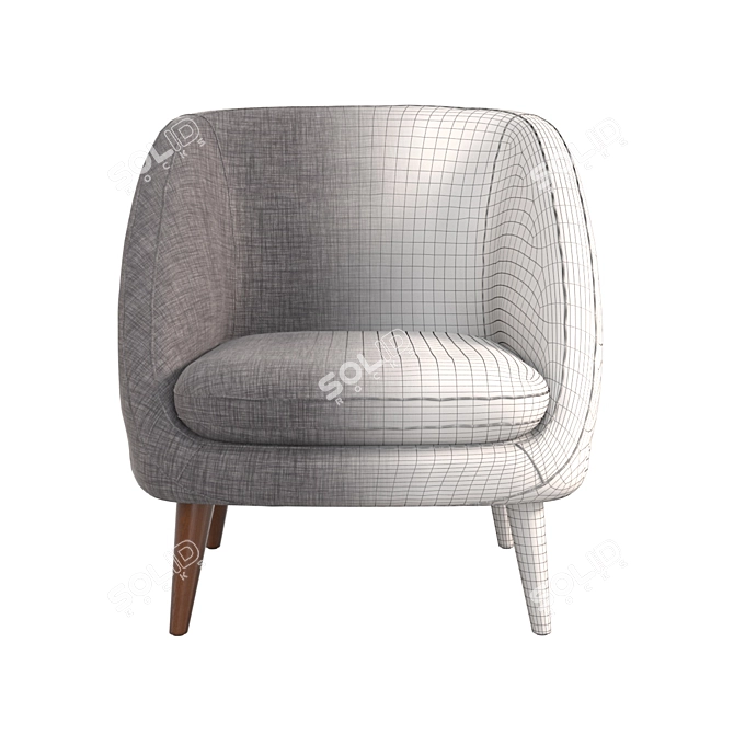 Sleek Semeon Armchair 3D model image 7