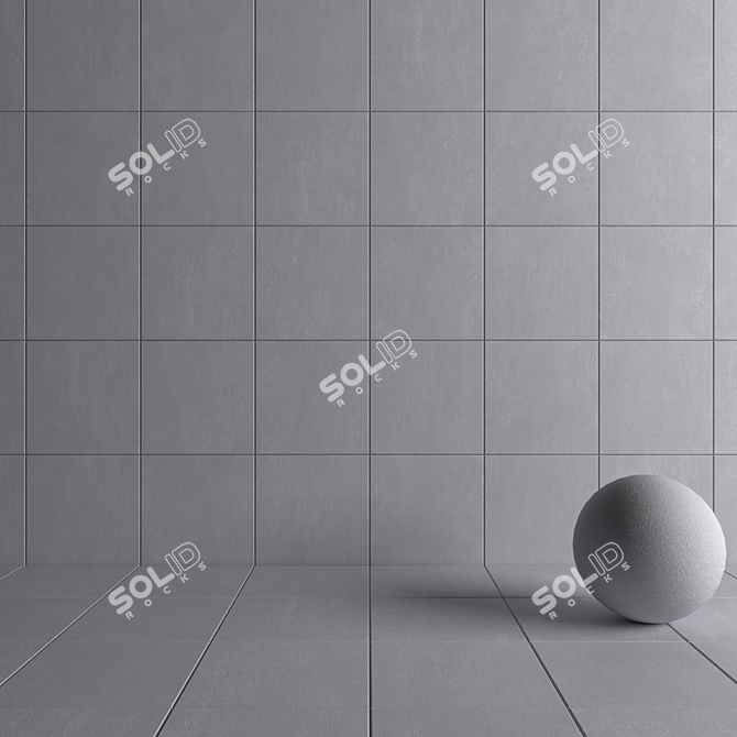 Praga Gray Concrete Wall Tiles 3D model image 4