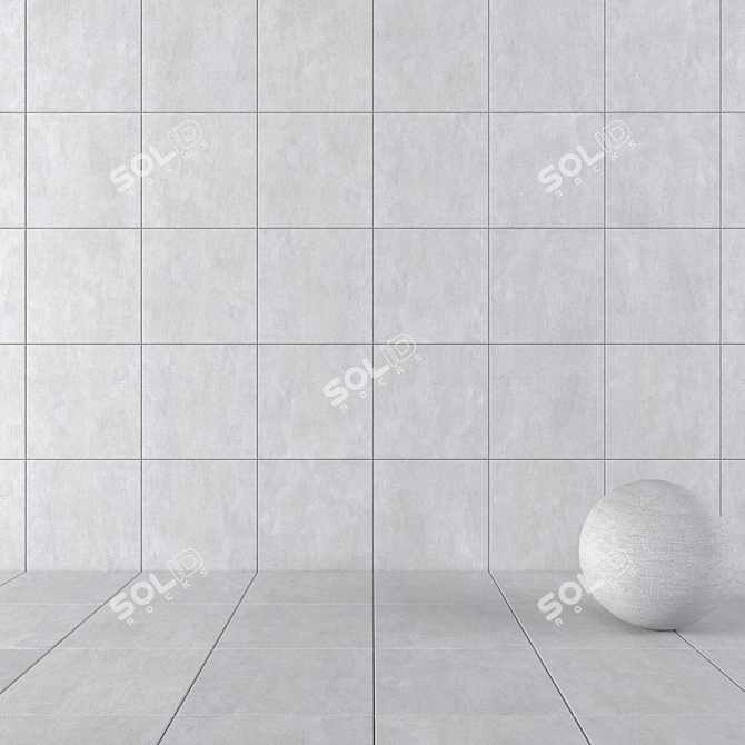 Savoy Gray Concrete Wall Tiles 3D model image 1