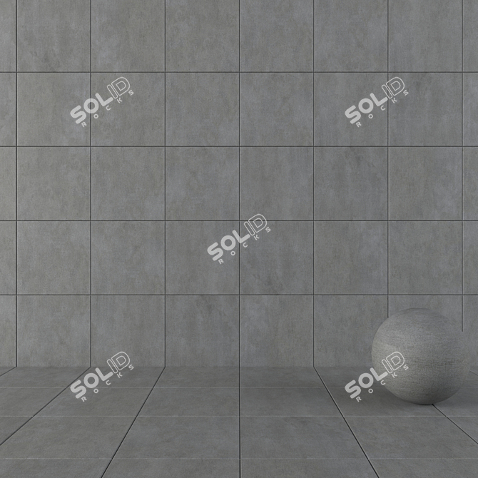 Savoy Anthracite Concrete Wall Tiles 3D model image 1