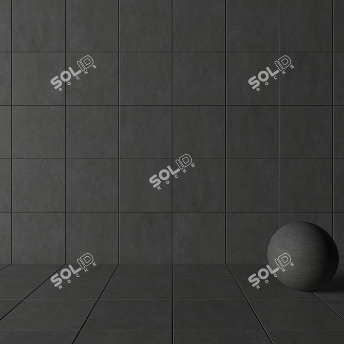 Savoy Anthracite Concrete Wall Tiles 3D model image 3