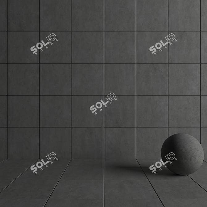 Savoy Anthracite Concrete Wall Tiles 3D model image 4