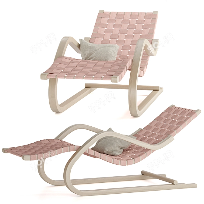 Modern Sculpted Lounge Chair 3D model image 2