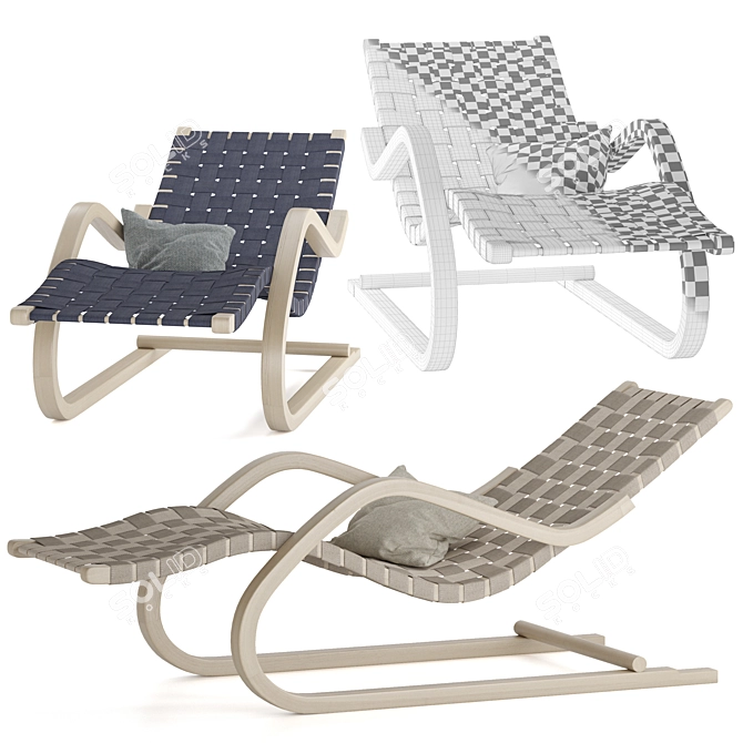 Modern Sculpted Lounge Chair 3D model image 5