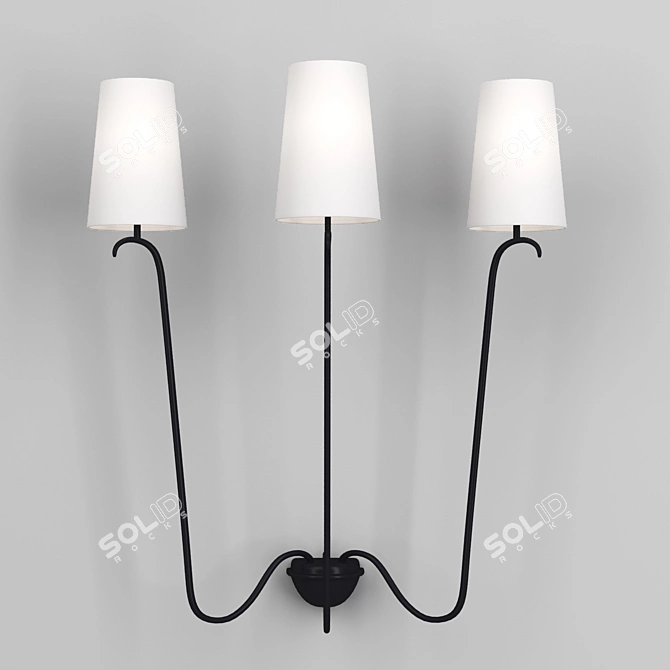 Sleek Jet d'eau 3-Arm Wall Sconce 3D model image 1