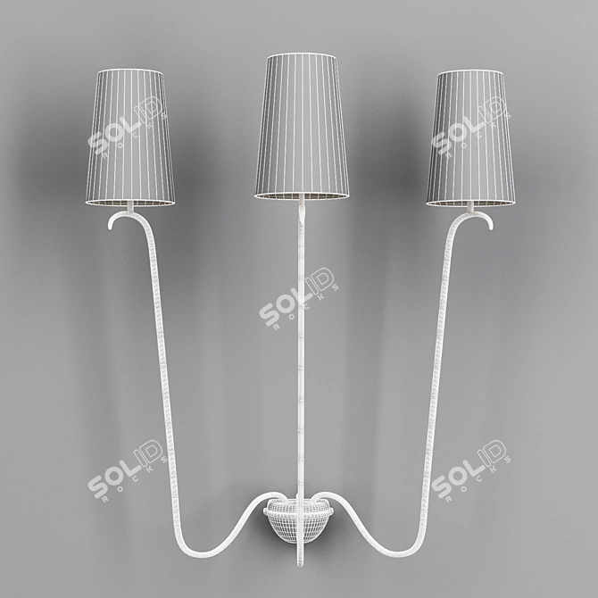 Sleek Jet d'eau 3-Arm Wall Sconce 3D model image 3