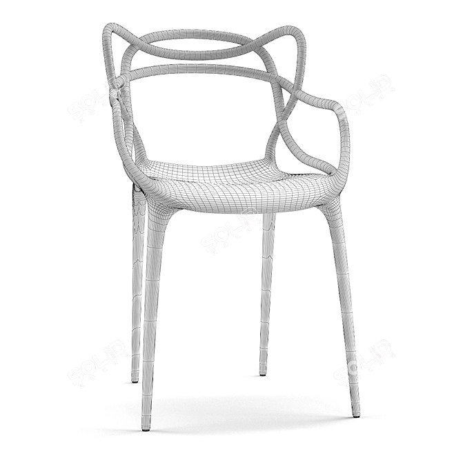 Sleek Viti Chair 3D model image 4