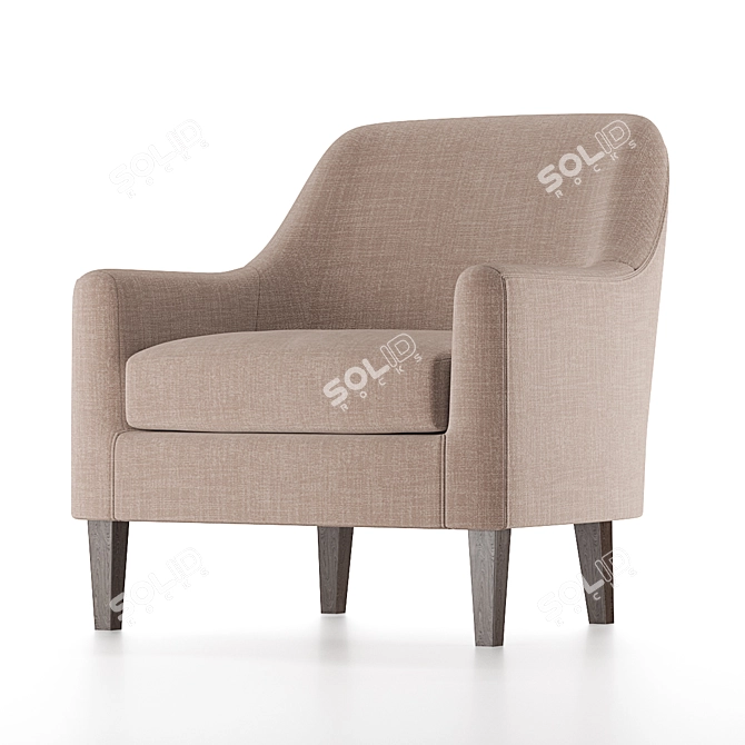 Elegant Fawn Brown Armchair 3D model image 1