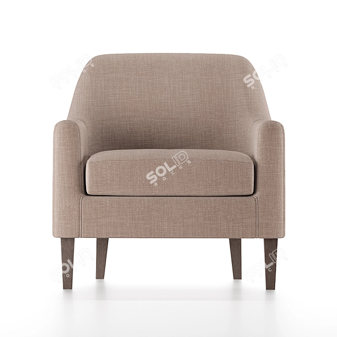 Elegant Fawn Brown Armchair 3D model image 2