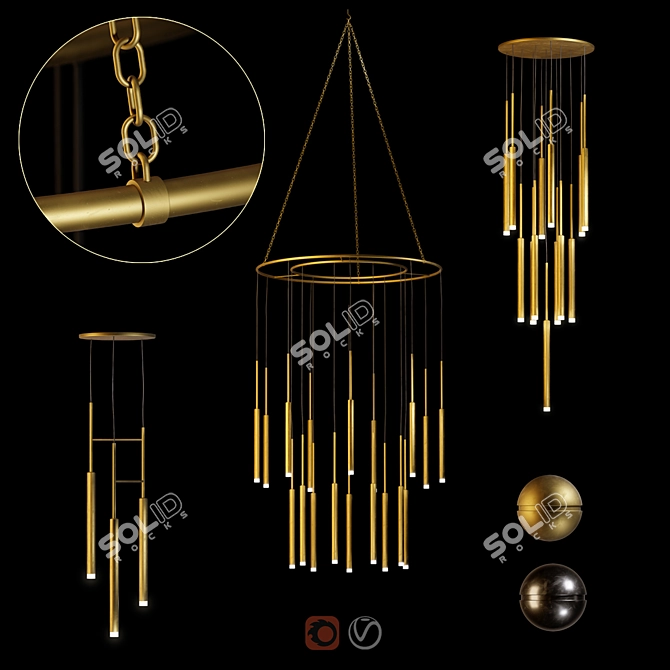 Title: Glowing Elegance: Candle Chandelier 3D model image 7