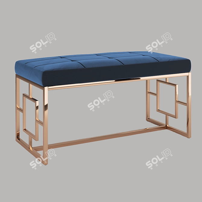 Luxury Velvet Upholstered Bench 3D model image 1