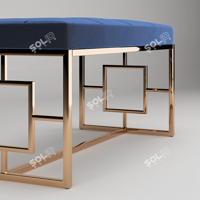 Luxury Velvet Upholstered Bench 3D model image 2