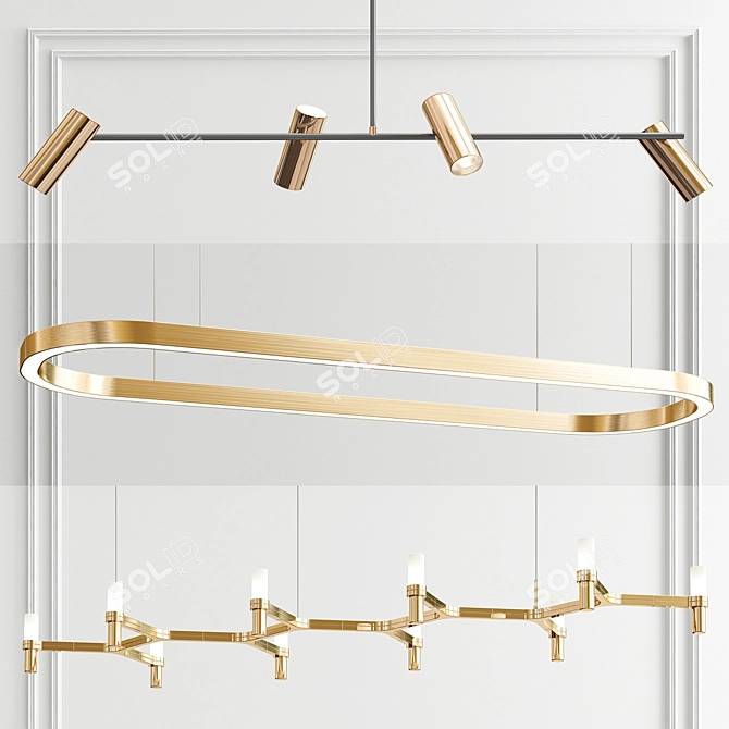 Modern Shake Pendant Light - 3 Designs 3D model image 1