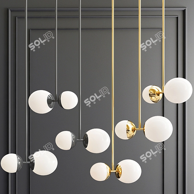 Elegance in Black Gold: Pendant Light 3D model image 1