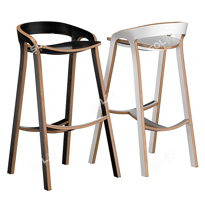 Eco Wooden Bar Stool: She Said 3D model image 1