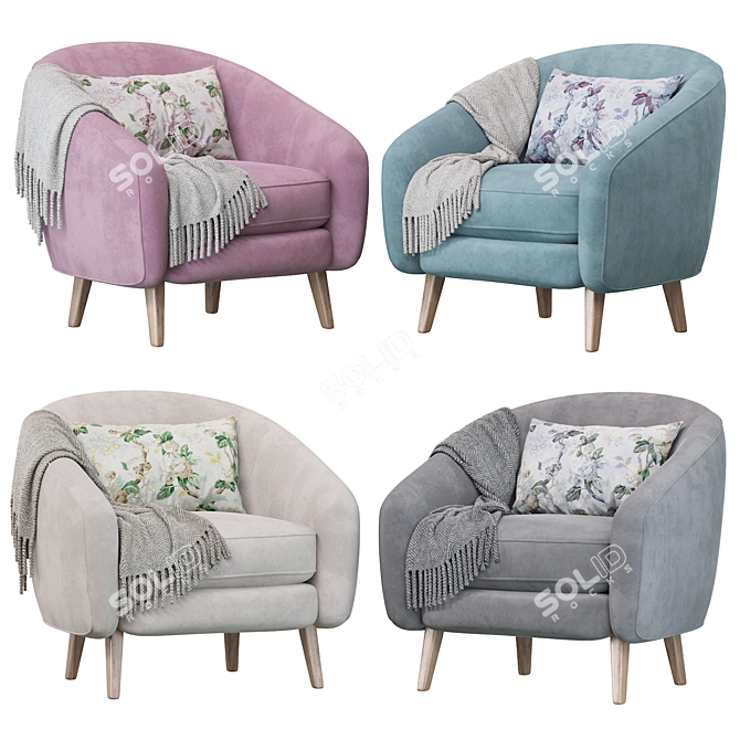 Jonah Armchair: Stylish and Sturdy 3D model image 1