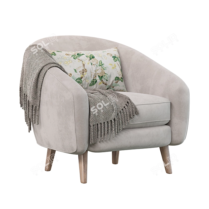 Jonah Armchair: Stylish and Sturdy 3D model image 2