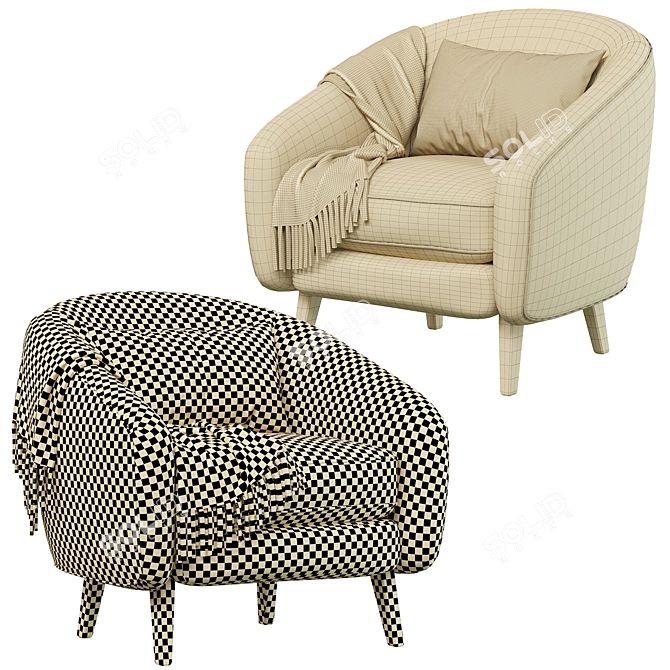 Jonah Armchair: Stylish and Sturdy 3D model image 5