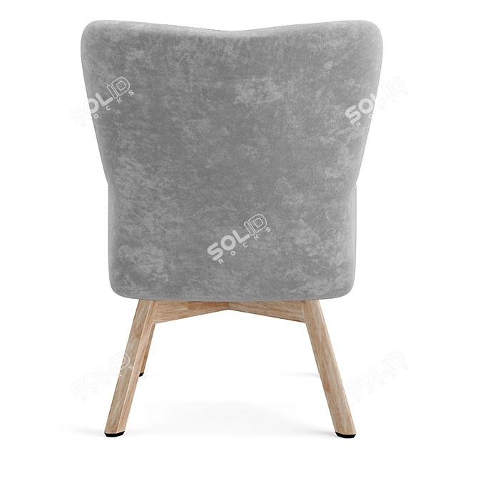 Colorful Patchwork Velvet Armchair 3D model image 3