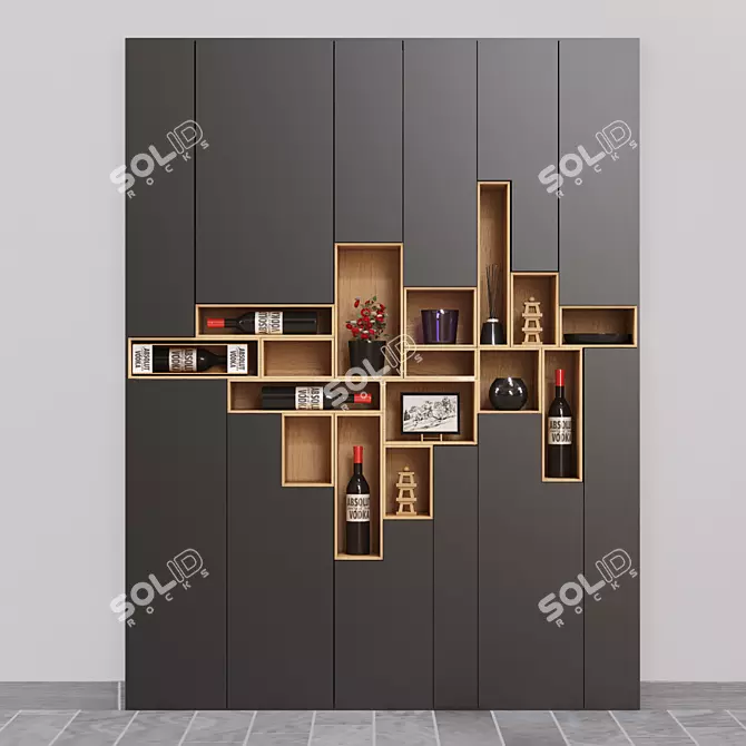 Space-Saving Wall Wardrobe 3D model image 1