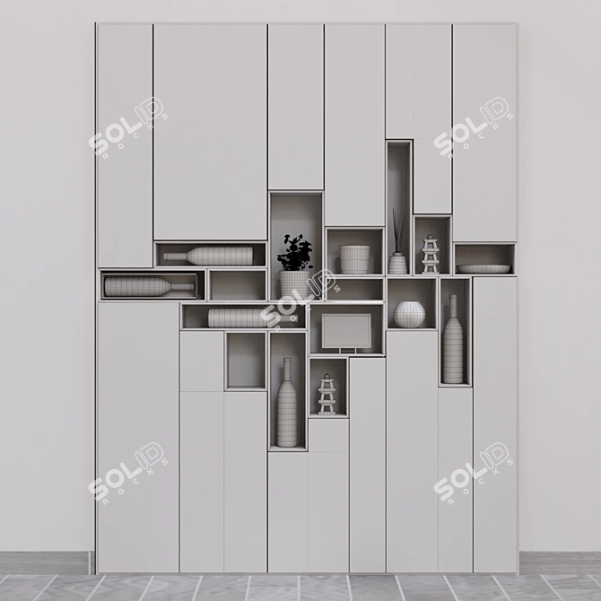 Space-Saving Wall Wardrobe 3D model image 4