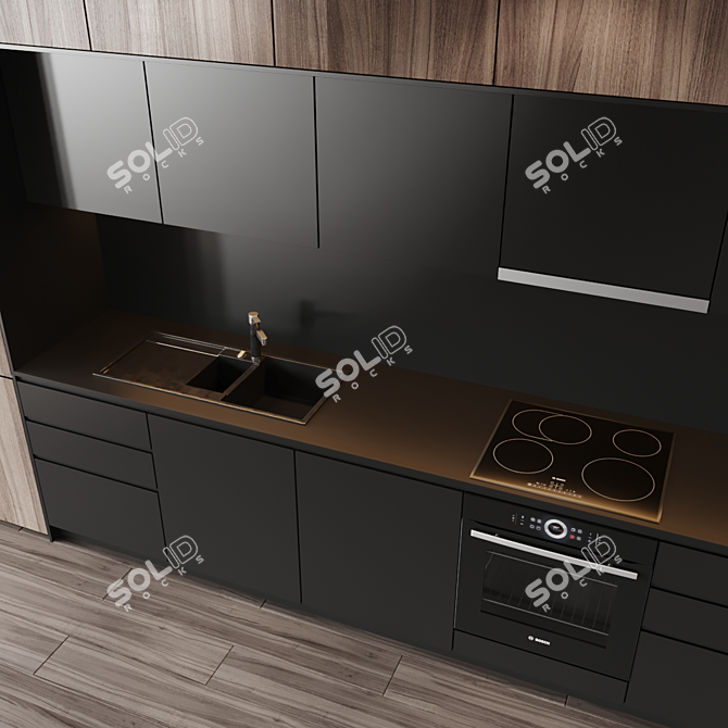 Modern Kitchen: W 4230 x H 2600 x D 627 mm 3D model image 3