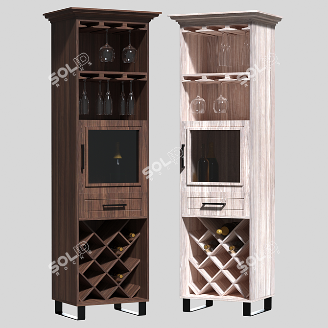 Modern Wine Display Rack 3D model image 1