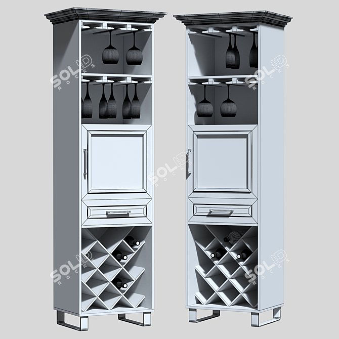 Modern Wine Display Rack 3D model image 2