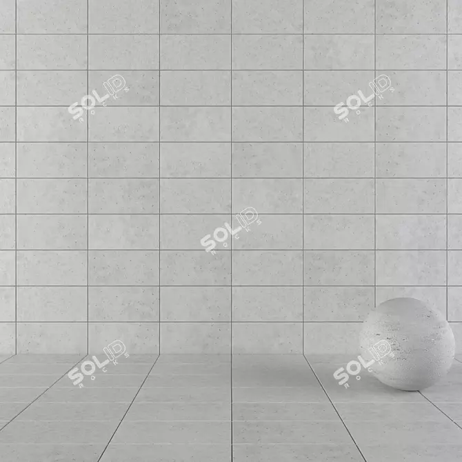 Modern Concrete Wall Tiles 3D model image 1