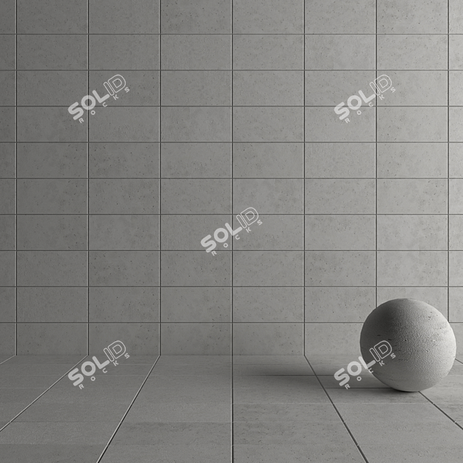 Modern Concrete Wall Tiles 3D model image 4