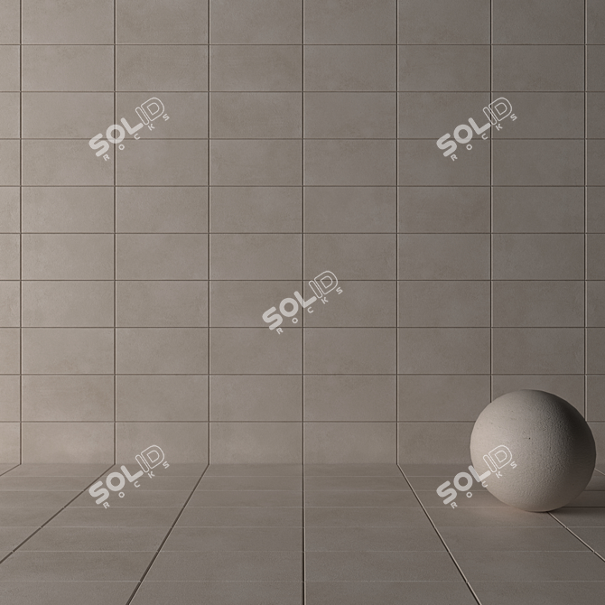 LUPUS Beige Concrete Wall Tiles 3D model image 3