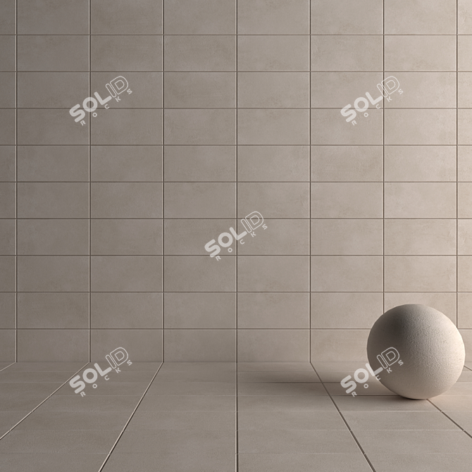 LUPUS Beige Concrete Wall Tiles 3D model image 4