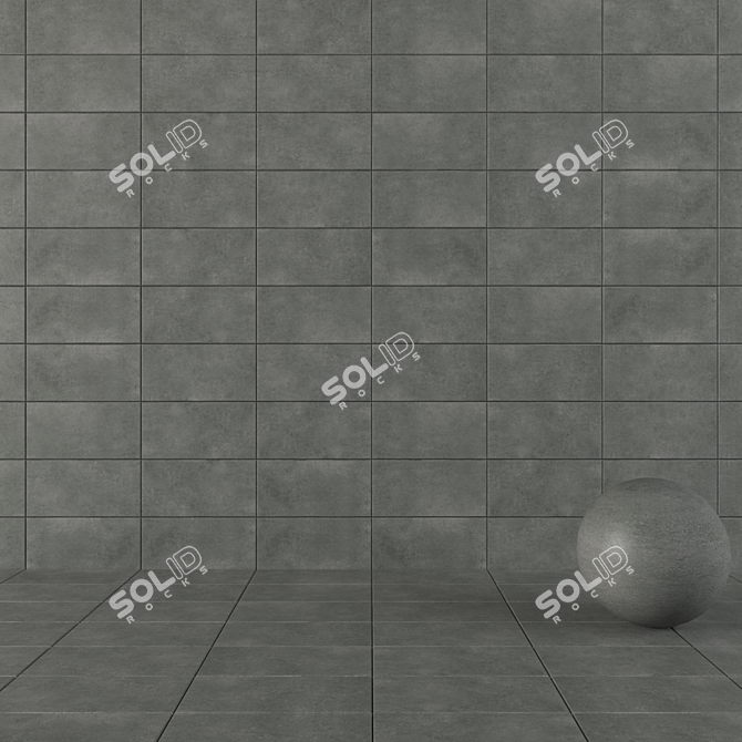 Anthracite Lupus Concrete Tiles 3D model image 1