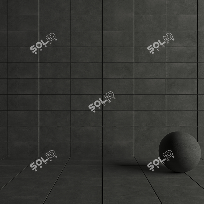 Anthracite Lupus Concrete Tiles 3D model image 4