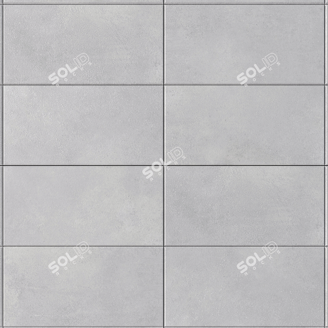 LUPUS Gray Concrete Wall Tiles: Multi-Texture, High-Definition Finish 3D model image 2