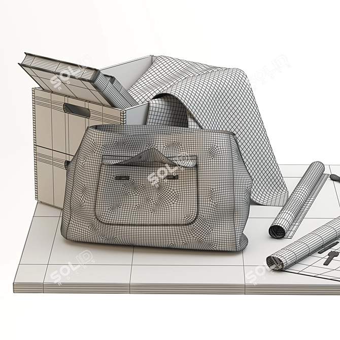 Premium Leather Craft Tool Set 3D model image 4