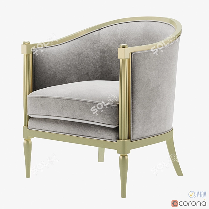 Elegant Baker Margeaux Lounge Chair 3D model image 1