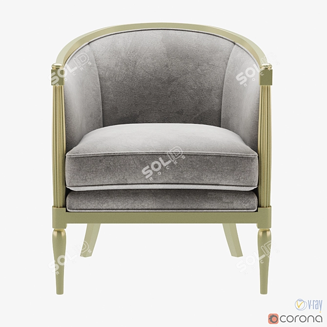 Elegant Baker Margeaux Lounge Chair 3D model image 2