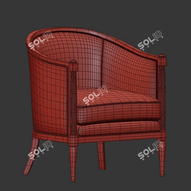 Elegant Baker Margeaux Lounge Chair 3D model image 5