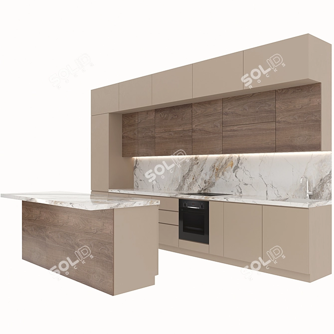 Title: Modern Kitchen with Bosch Appliances 3D model image 1