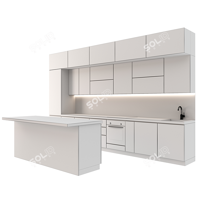 Title: Modern Kitchen with Bosch Appliances 3D model image 4