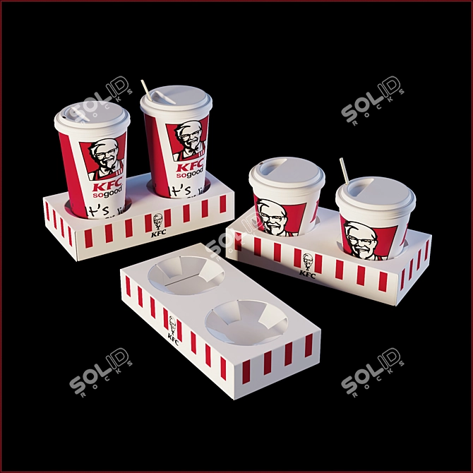 KFC Coffee Cups: Classic Design with Accessories 3D model image 3